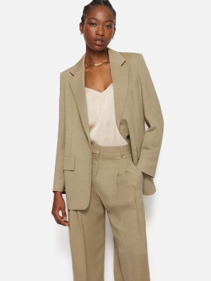 JIGSAW Italian Linen Gibson Blazer in Sand / women’s neutral single breasted blazers