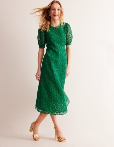 Boden Organza Occasion Dress in Green Tambourine ~ women’s party dresses