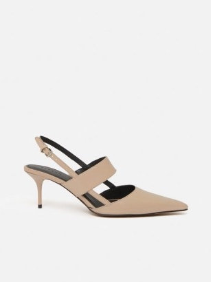 JIGSAW Russo Kitten Heel in Beige / chic slingback courts