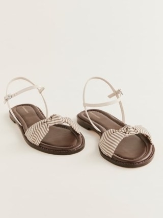 Reformation Cassidy Flat Knotted Sandal in Seychelles Stripe | strappy striped flats | summer shoes