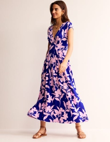 Boden Vanessa Wrap Jersey Maxi Dress Sweet Lilac, Silhouette Bloom / floral summer dresses / women’s daywear