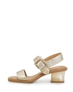 Vince Camuto Candice Sandal in Gold Metallic / strappy buckled leather sandals