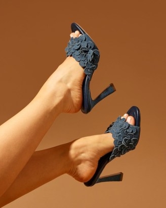 Vince Camuto VC X Laura Beverlin Rose Mule in Indigo Denim / blue floral mules