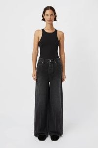 CAMILLA AND MARC Argento Wide-leg Jean in Soft Black ~ women’s relaxed fit jeans