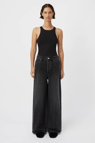 CAMILLA AND MARC Argento Wide-leg Jean in Soft Black ~ women’s relaxed fit jeans