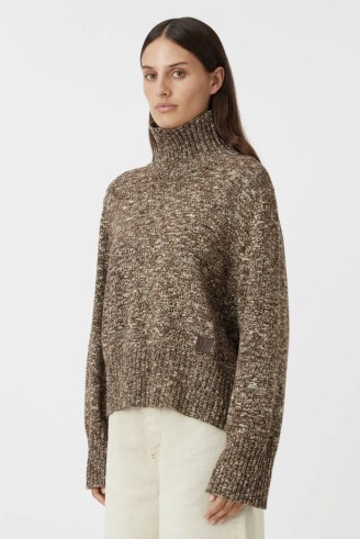 CAMILLA AND MARC Caro Knit Turtleneck in Chocolate Tweed ~ women’s relaxed high neck sweater ~ womens luxe turtlenecks