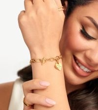 ABBOTT LYON Heart Token Oval Bracelet (Gold) – luxe style chain link bracelets