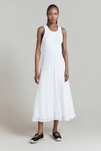 GHOST LONDON Mia Broderie Anglaise Cotton Skirt in White | bias cut ruffle hem summer skirts