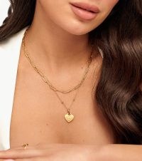 ABBOTT LYON Mini Heart Token Necklace (Gold) – small engraved pendant necklaces – jewellery / hearts