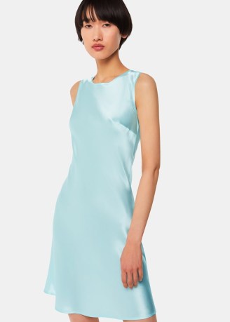 WHISTLES Hai Dora Dress in Pale Blue / silk sleeveless short length dresses