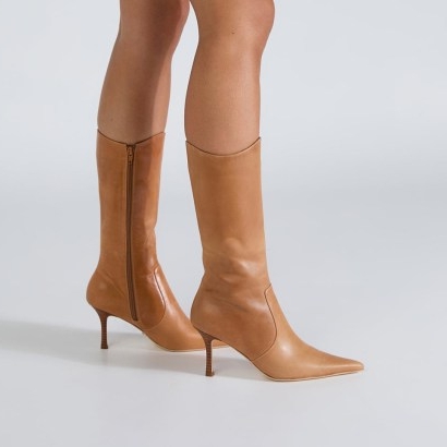 TONY BIANCO Sheba Whiskey Calf Boots ~ sleek light brown leather boot