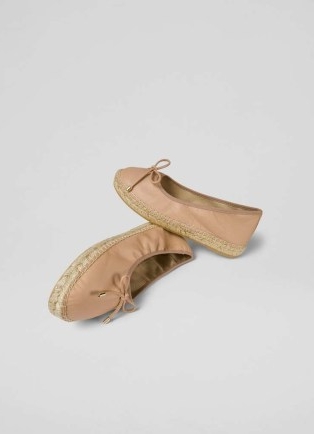 L.K. Bennett Taleena Beige Ballet Espadrille | leather and jute style ballerina flats
