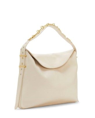 Vince Camuto Letta Hobo Bag in Off White | luxe leather chain detail bags