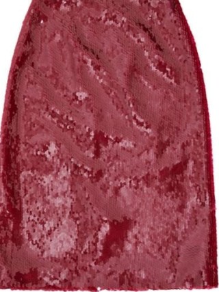 16Arlington Red Sequin-Embellished Midi Skirt in Ciliega Red / cherry sequinned skirts / luxe fashion / shimmering sequined clothing