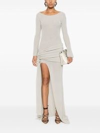 Aya Muse Astra Dress in Light Grey ~ chic knitted long sleeve maxi dresses