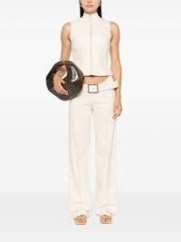 Aya Muse Belted Trousers in Cream / women’s chic low rise retro style trouser