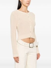 Aya Muse Knit Cardigan in Beige | women’s cropped fitted cardigans