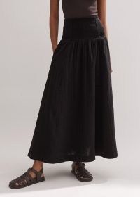 ME AND EM Cheesecloth Maxi Skirt in Black | women’s classic cotton summer skirts