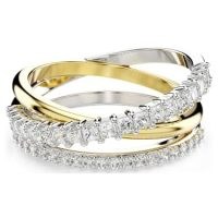 SWAROVSKI Hyperbola ring Mixed cuts, White, Mixed metal finish – crystal triple band rings