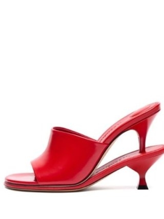 Jacquemus 110mm Les Doubles Mules in Red ~ leather double heel mule sandals ~ contemporary heels