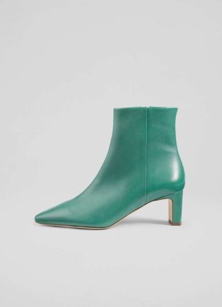 L.K. BENNETT Margaux Jade Blunt Toe Boots – women’s luxe leather ankle boot