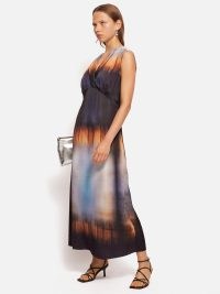 JIGSAW Modern Tie Dye Dress in Multi / luxe sleeveless occasion dresses