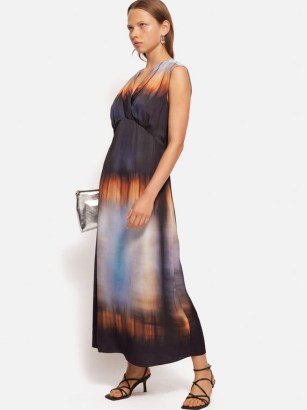 JIGSAW Modern Tie Dye Dress in Multi / luxe sleeveless occasion dresses