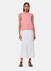 WHISTLES Indie Rib Detail Tank Colour: Pink ~ women’s sleeveless sweater ~ womens knitted tanks