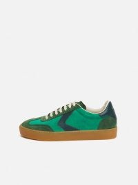 Jigsaw Portland Green Vintage Classic Trainer | women’s tonal colourblock trainers | retro style leather sneakers