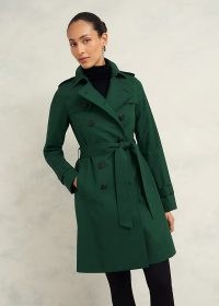 HOBBS SASKIA SHOWER RESISTANT TRENCH COLOUR: BAY GREEN ~ chic tie waist coats