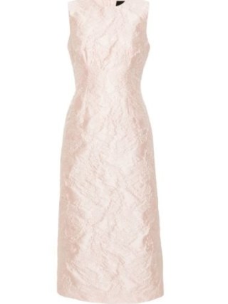 Simone Rocha Pink Crinkled-Effect Midi Dress ~ women’s luxe fashion