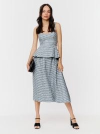 Reformation Misty Linen Two Piece in Slate Check / chic checked fashion sets