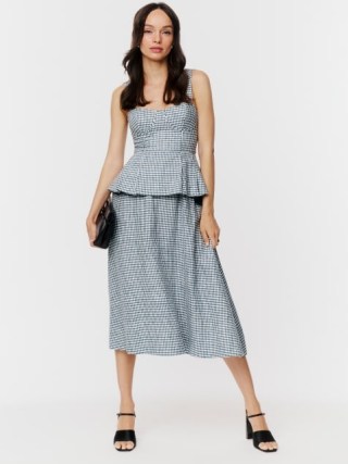 Reformation Misty Linen Two Piece in Slate Check / chic checked fashion sets