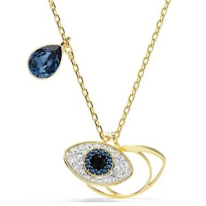 SWAROVSKI Symbolica pendant Evil eye, Blue, Gold-tone plated – crysatal pendants – necklaces with crystals