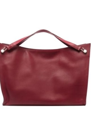 The Row Alexia Tote Bag in Burgundy Red Leather ~ designer top handle bags