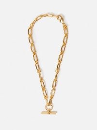 JIGSAW Trombone Link Chain Necklace in Gold ~ women’s chic chunky chain necklaces