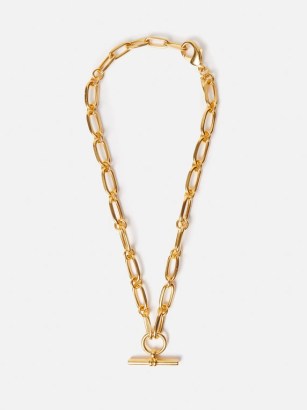 JIGSAW Trombone Link Chain Necklace in Gold ~ women’s chic chunky chain necklaces