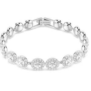 SWAROVSKI Una Angelic Tennis bracelet Round cut, White, Rhodium plated – crystal bracelets