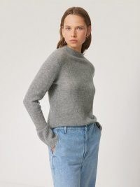 JIGSAW Cloud Cashmere Eldon Jumper Grey / women’s chic luxe style jumpers