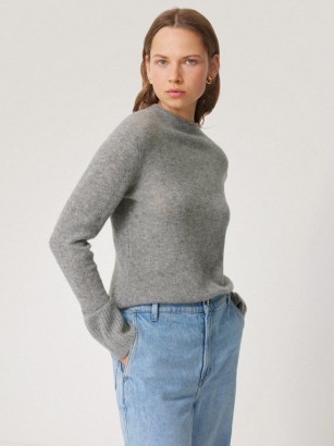 JIGSAW Cloud Cashmere Eldon Jumper Grey / women’s chic luxe style jumpers