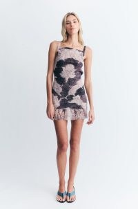 With Jean Eden Dress in Mystic – printed sleeveless tie back detail mini dresses