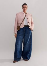 ME and EM Engineered Relaxed Jean in Mid Blue Denim | women’s relaxed wide leg jeans