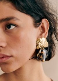 Sezane Georgia Earrings Tortoiseshell | statement drops | glamorous fashion jewellery