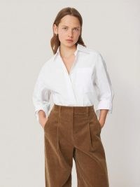 JIGSAW Heritage Cotton Relaxed Shirt White / women’s versatile oversized shirts