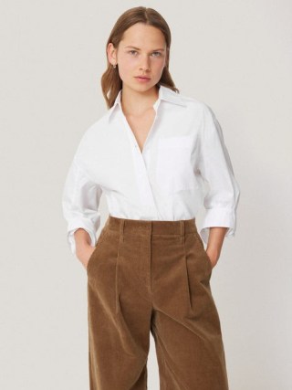 JIGSAW Heritage Cotton Relaxed Shirt White / women’s versatile oversized shirts