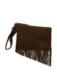 ISABEL MARANT Faro Clutch Bag in Coffee Brown ~ chic fringed boho bags