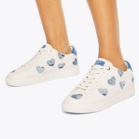 Kurt Geiger London lane love sneaker in denim | white heart print sneakers | women’s luxe leather trainers