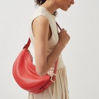 RADLEY Pennington Street Medium Zip-Top Shoulder in Lava ~ red grained leather sling shaped bags