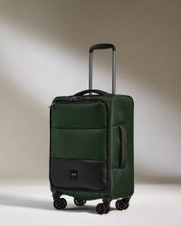 ANTLER Lightest Cabin Suitcase in Antler Green Soft Stripe ~ small travel suitcases on wheels with lightweight adjustable handle