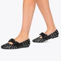 KG Kurt Geiger master stud2 ballet flat in black | stud and bow embellished ballerina flats | women’s luxe style studded shoes